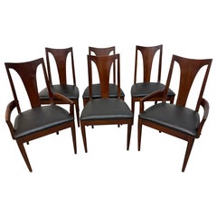 Mid-Century Modern Broyhill Brasilia Walnut Dining Chairs - Set of 6