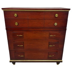 Commode haute The Aberdeen en acajou rouge Kent Coffey, moderne du milieu du siècle dernier