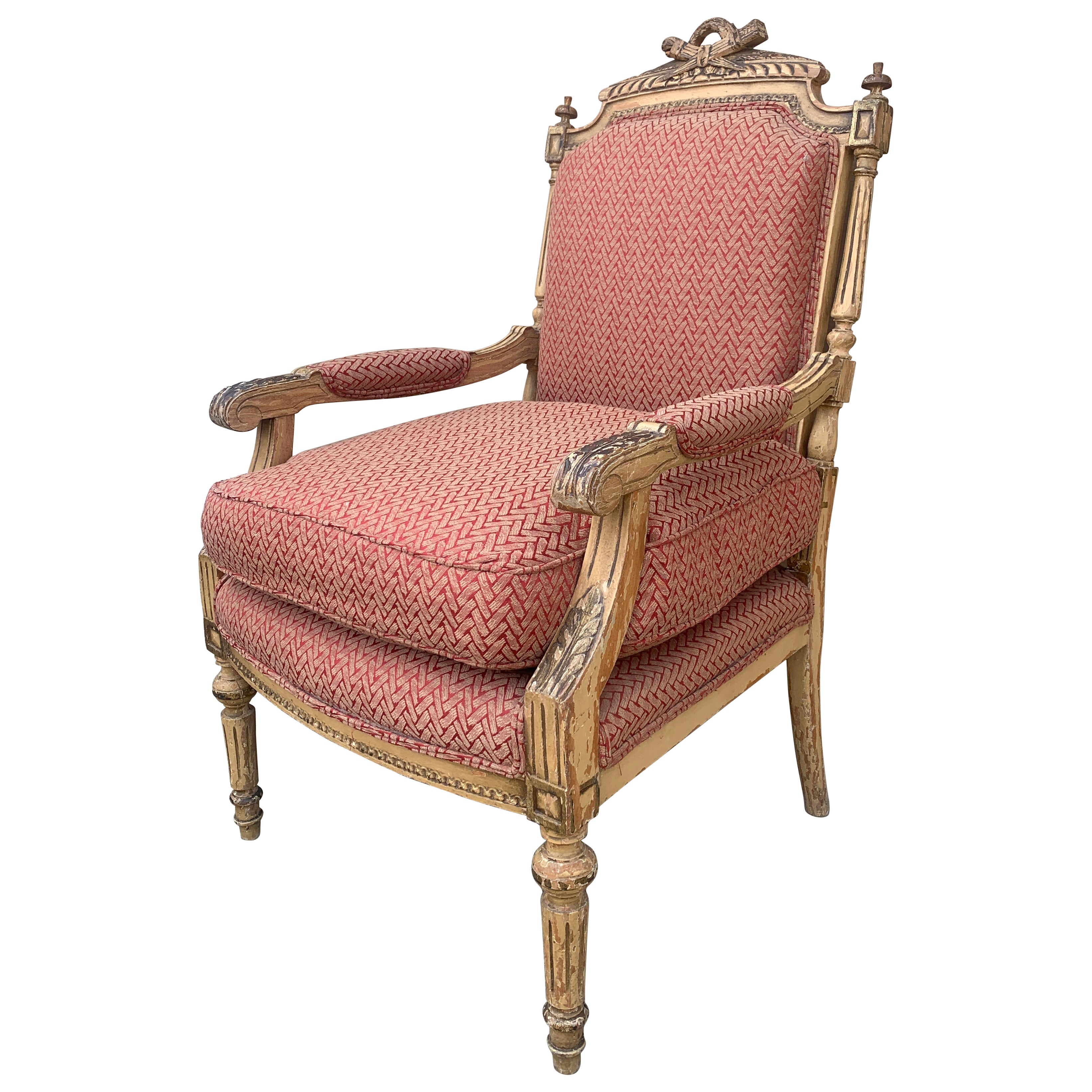 Antique French Provincial Louis XVI Poltrona in vendita