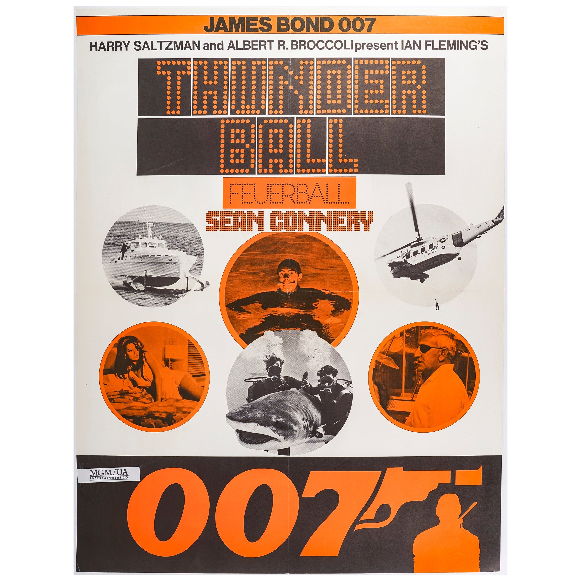 Original Filmplakat, 007 James Bond, Thunder ball, Sean Connery Submarine, 1980