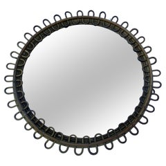 Round Rattan Mirror