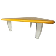 Postmodern Triangle Coffee Table, Giovanni Offredi Saporiti Italia Style
