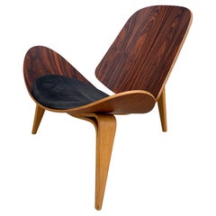 Chaise coquillage d'anniversaire en bois de rose CH07 J60P de Hans Wegner pour Carl Hansen