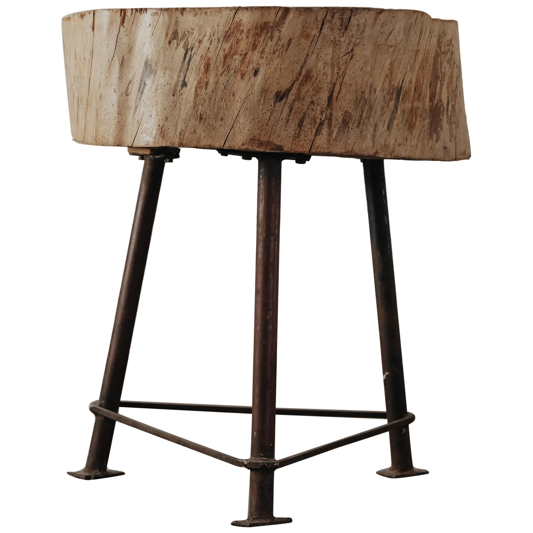 Industrieller Blocktisch im Vintage-Stil aus Frankreich, um 1940 im Angebot