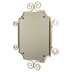 Vintage Hollywood Regency Mirror Gold Metal Facet Sixties