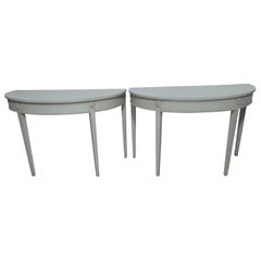 Schwedische Demi Lune-Tische mit 4 Beinen im Gustavianischen Stil