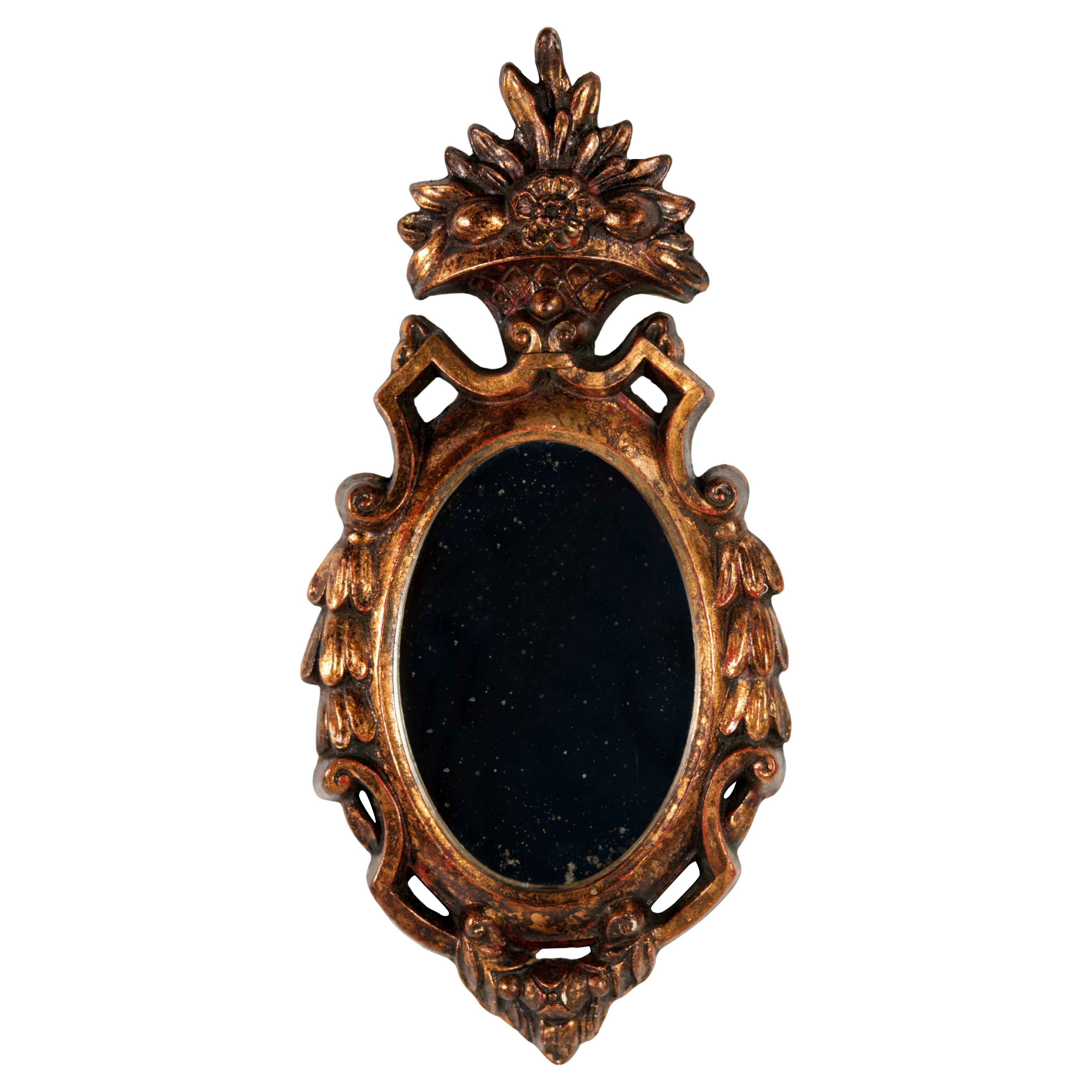 American Wood & Gesso Gilt Wall Mirror by Thanhardt Burger, 1940s For Sale