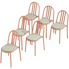Set of Pink Tubular Steel Chairs by Robert Mallet-Stevens