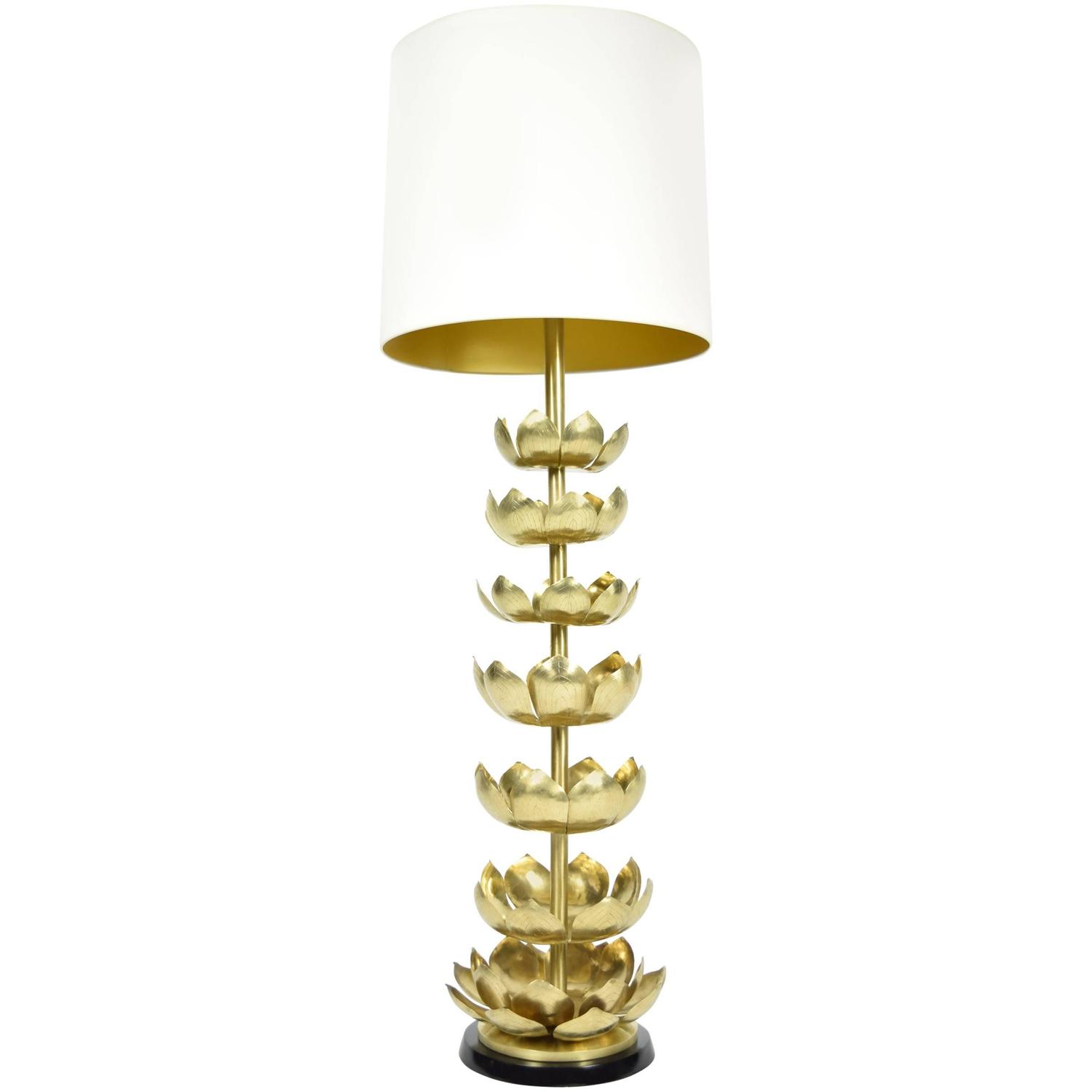 MS CHIEF DESIGNS Large White Sphere Lamp with Lotus Night Shade