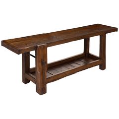 Antique Mid-19th Century French Carpenter's Workbench of Solid Oak