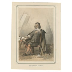 Constantijn Huygens – Dutch Golden Age Poet and Statesman, 19th-Century Litho