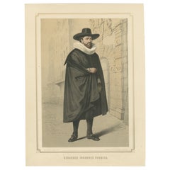 Gerardus Johannes Vossius – Dutch Humanist Scholar, 19th-Century Lithograph
