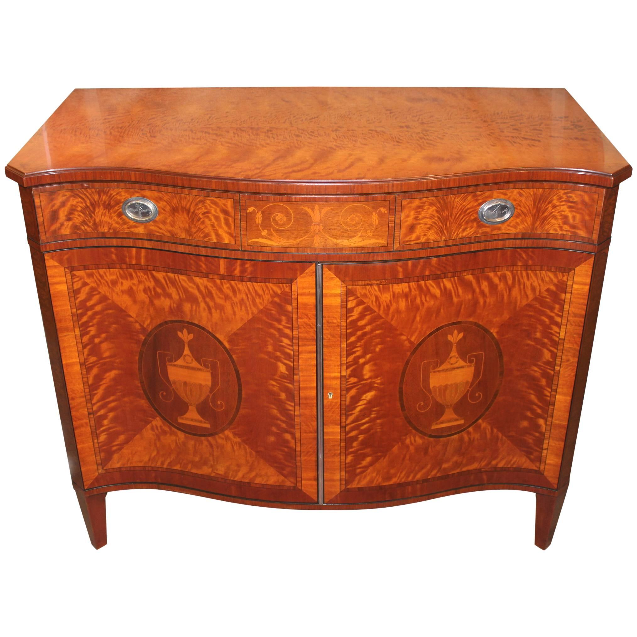 Adam Style Yew Wood Sideboard / Server For Sale at 1stDibs