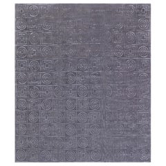 Moderner tibetischer handgefertigter Teppich aus Wolle und Seide im Art-déco-Design von Doris Leslie Blau