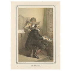 Dirk Sweelinck – Dutch Baroque Organist and Composer, 19th-Century Lithograph