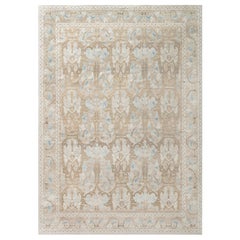 Alhambra Design Beige and Blue Handmade Wool Rug by Doris Leslie Blau