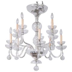Monumental Ten-Arm Murano Mid-Century Modern Translucent Chandelier Monumental Ten-Arm Murano Mid-Century Modern Translucent Chandelier