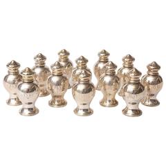 12 Antique Sterling Salt and Pepper Shakers