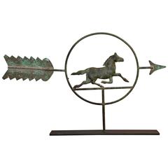 19th Century Running Horse within a Circle Weathervane on Stand 8
