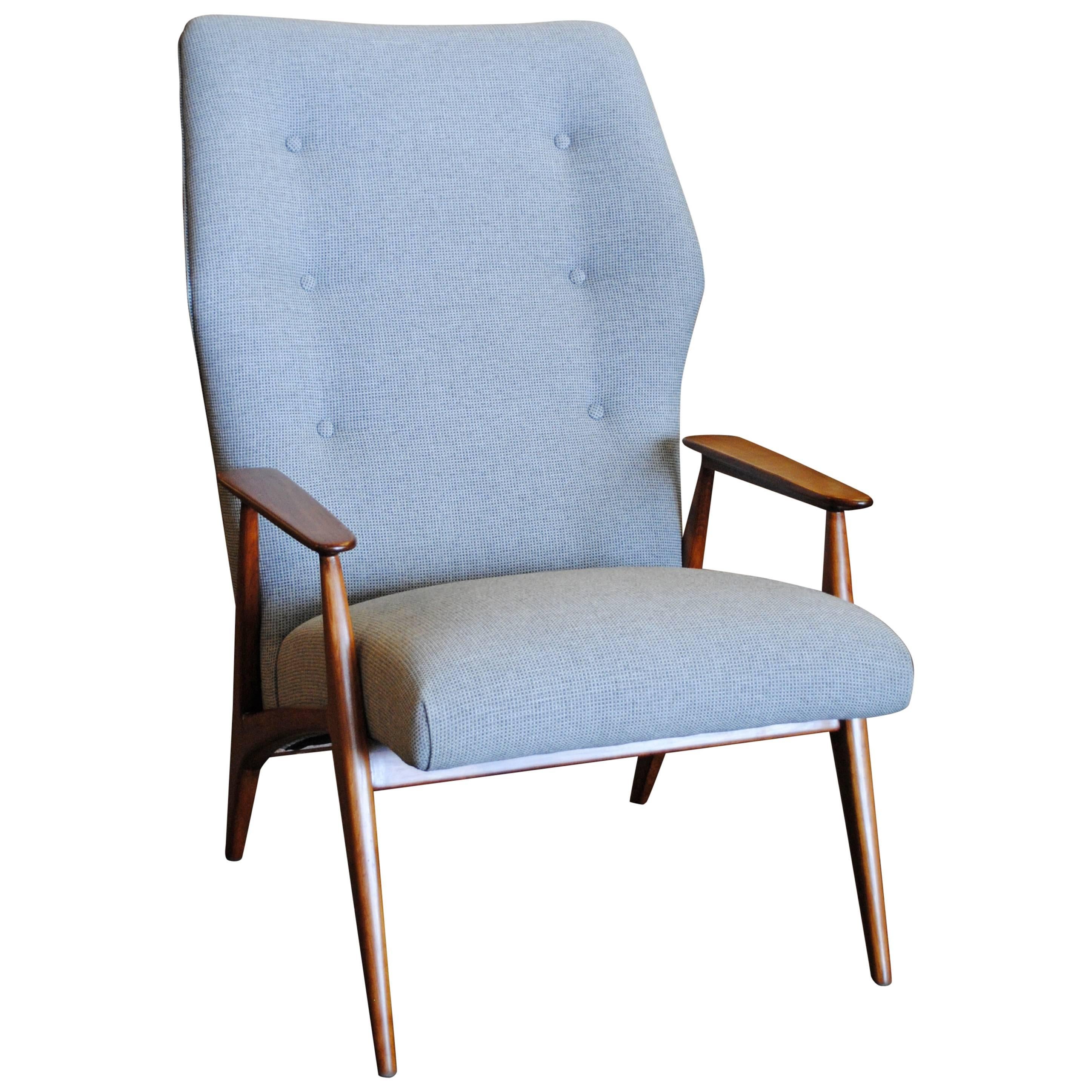 Danish Modern Wingback Lounge Chair For Sale