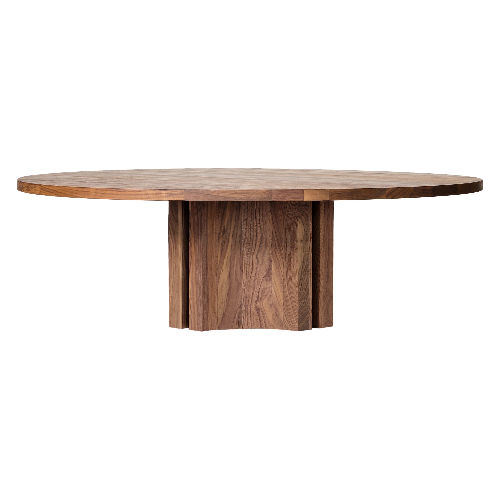 Runder Couchtisch Aperta aus massivem amerikanischem Nussbaumholz – Design von Aad Bos für Mokko im Angebot