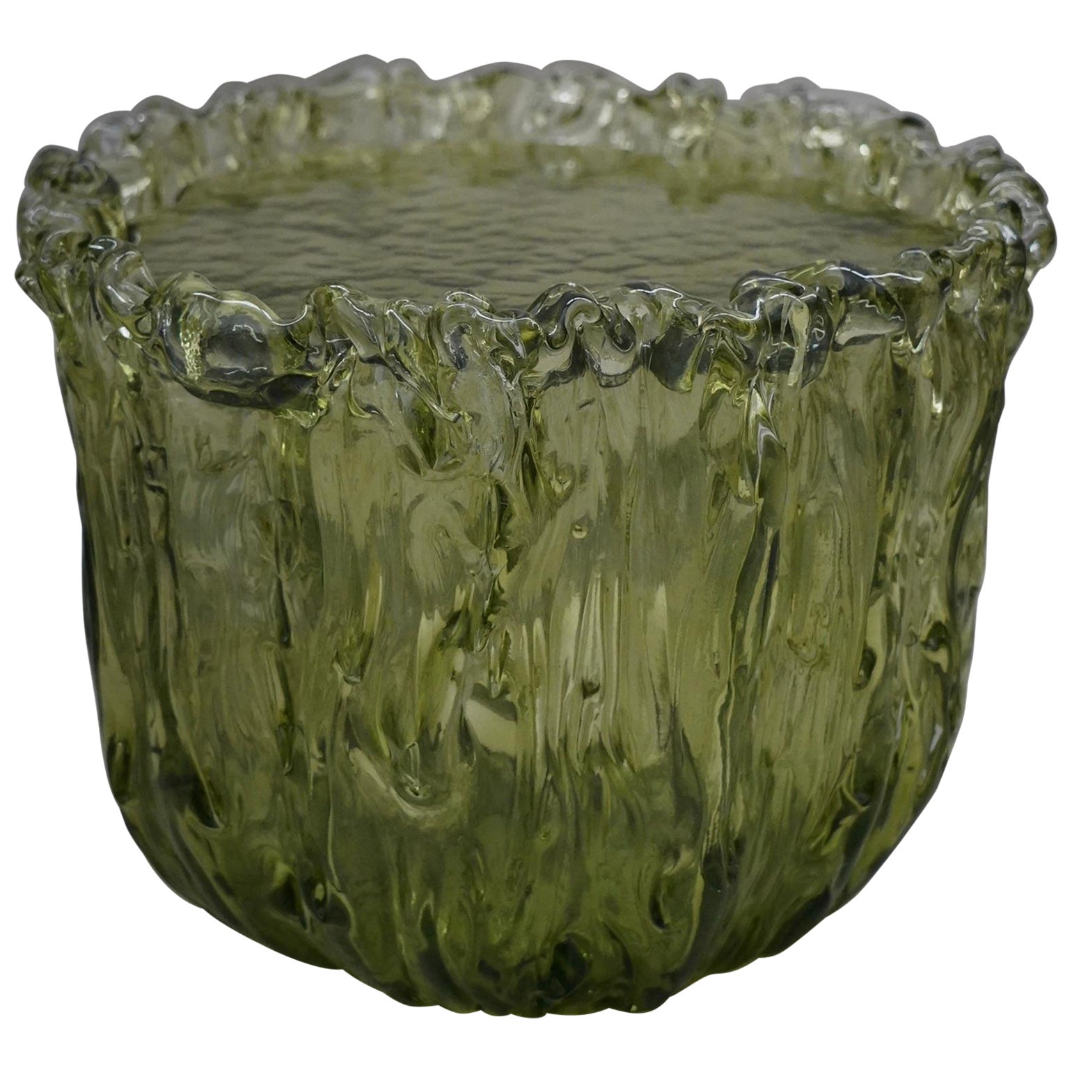 Murano Kunstglas Grüne Farbe Italienisch Mitte des Jahrhunderts Beistelltisch, 2020