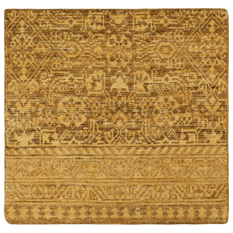 Rug and Kilim’s Contemporary Custom Rug Sample with Beige-Brown ...