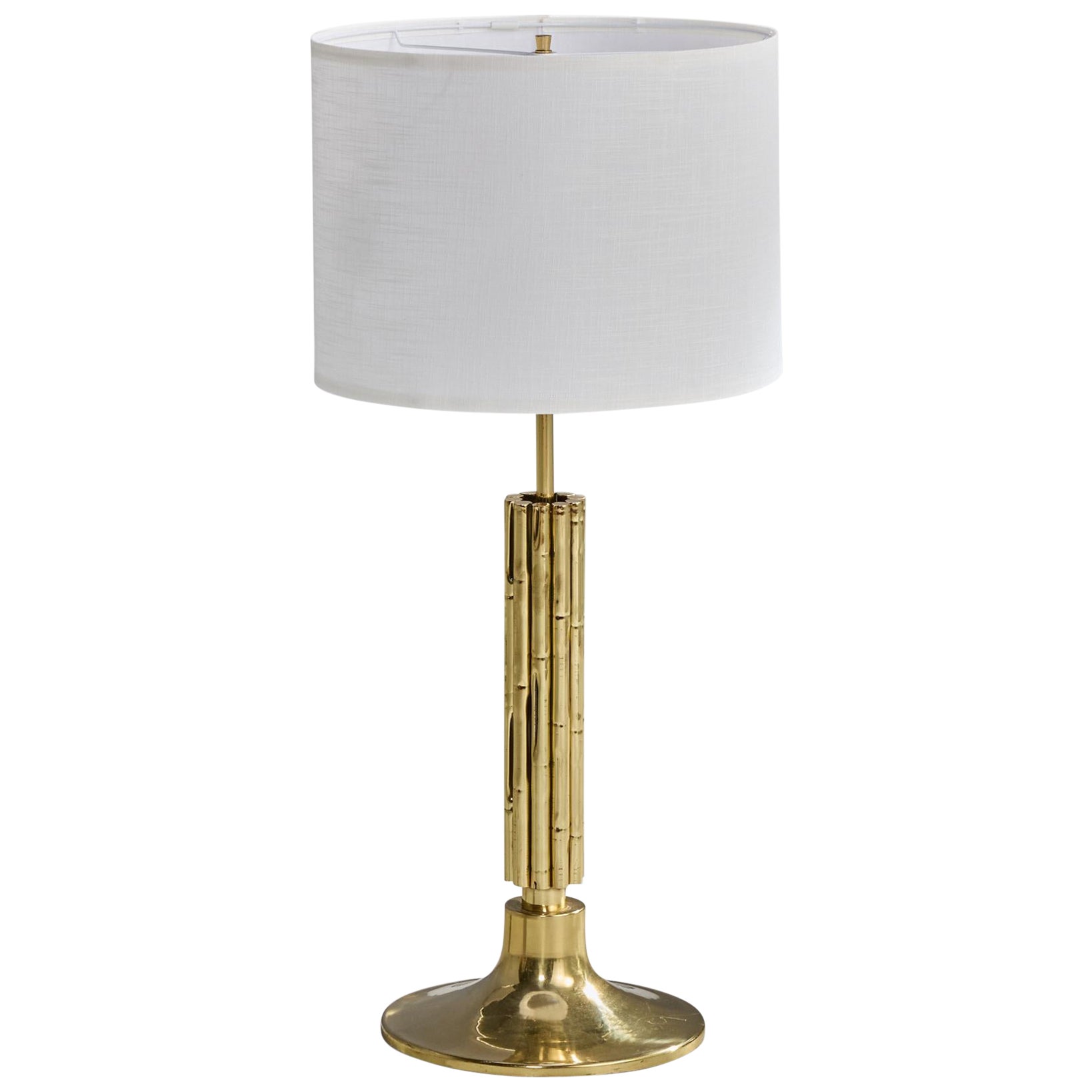 Italienische Designerin, Tischlampe, Messing, Italien, 1970er Jahre