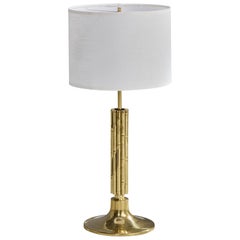 Italienische Designerin, Tischlampe, Messing, Italien, 1970er Jahre