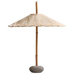 Robert Sonneman, Tischlampe, Bambus, Stein, Papier, Vereinigte Staaten 1990er Jahre