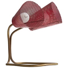 Lampada da tavolo di design brasiliano, ottone, metallo, Brasile, anni '50