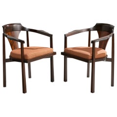 Edward Wormley, Sessel, Mahagoni, Stoff, USA, 1967