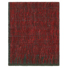 Rug & Kilim’s Custom Flatweave Rug Sample, Gray with Burgundy Textural Patterns