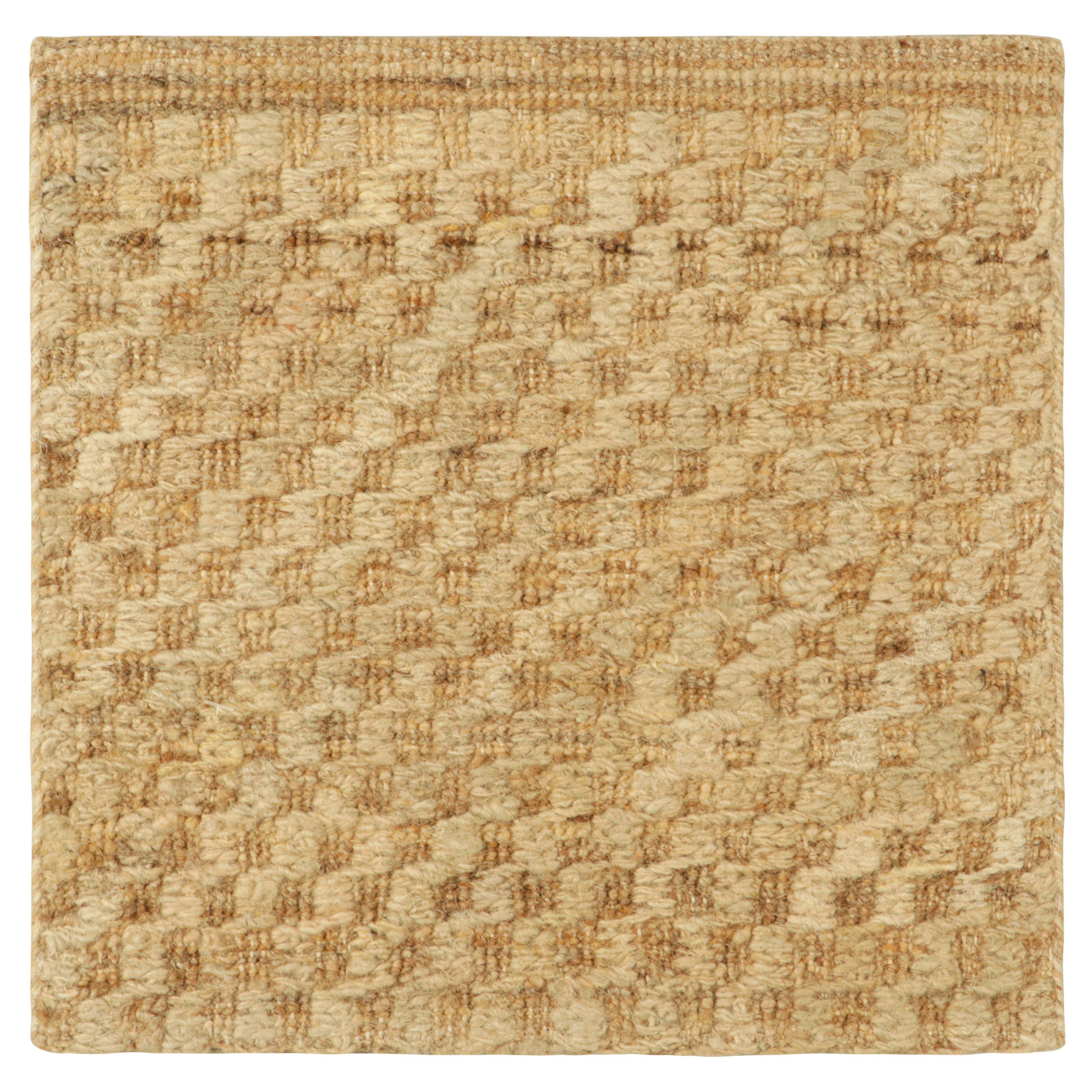 Rug & Kilim’s Textural Custom Rug Sample, Beige and Cream High-and-Low Pattern