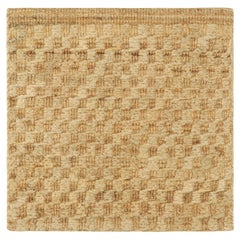 Rug & Kilim’s Textural Custom Rug Sample, Beige and Cream High-and-Low Pattern
