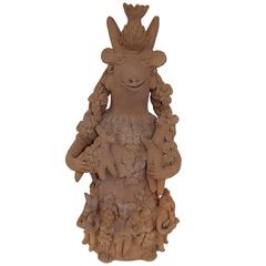 Mexican Clay Figure by Teodora Blanco, Oaxacan Folk Artist