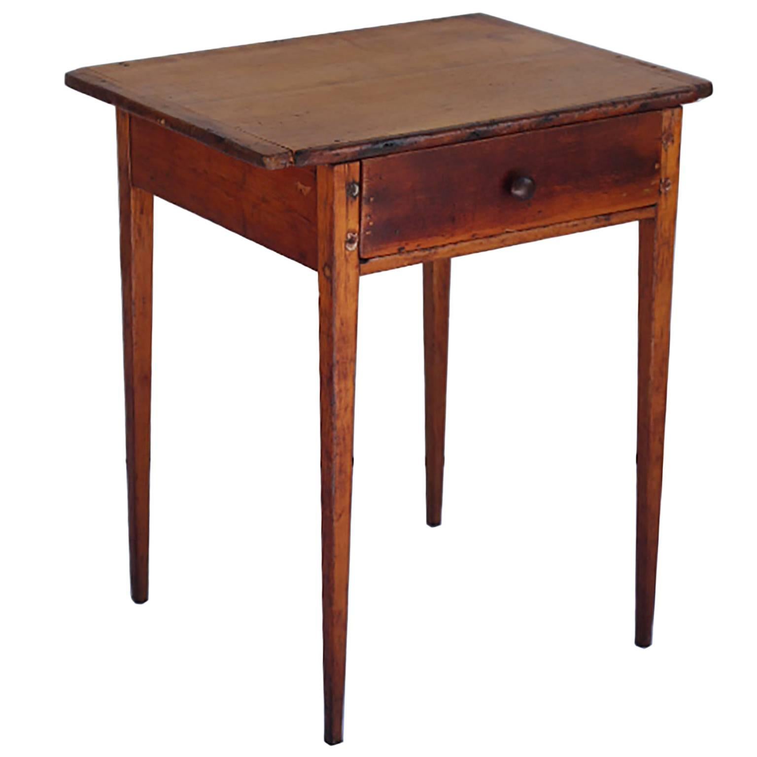18th c. Rare Cherry and Southern Yellow Pine Side Table c. 1770-1790