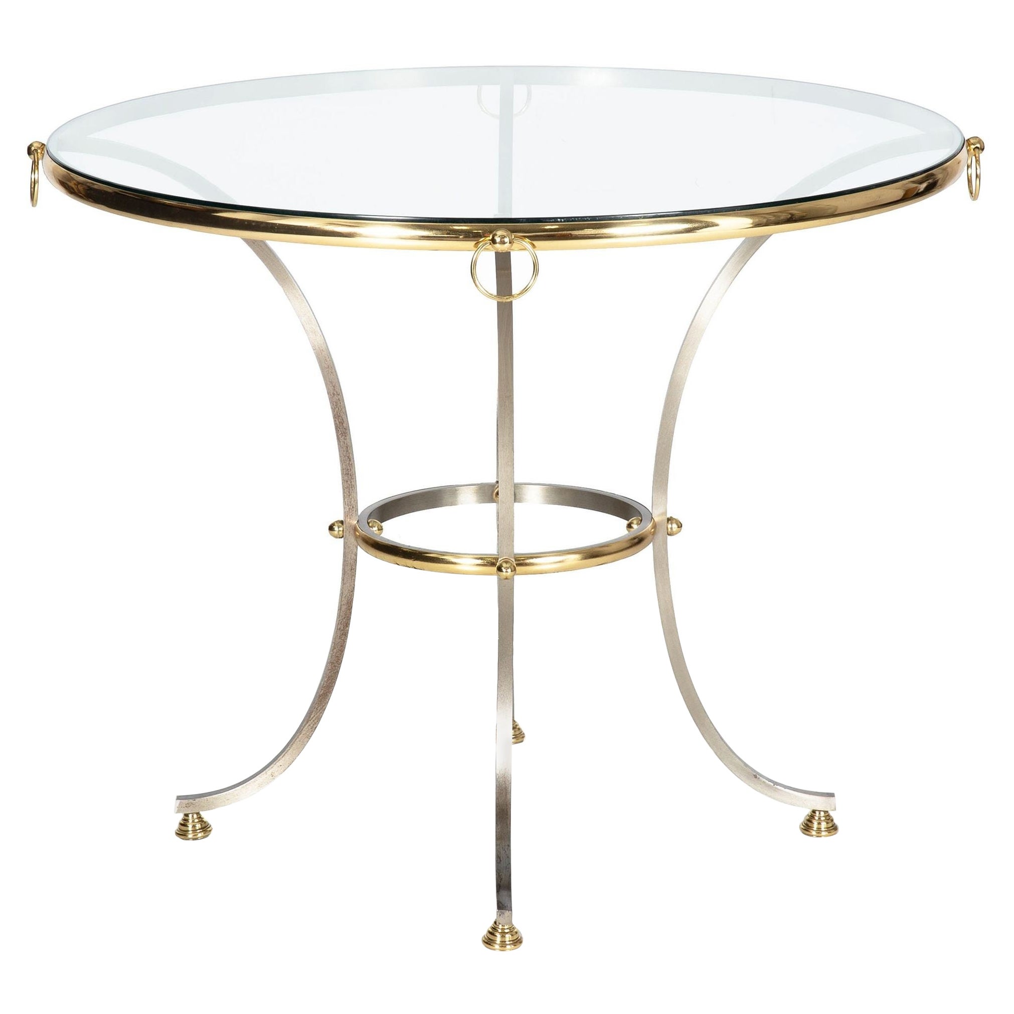 Table de salle à manger circulaire de style Hollywood Regency Maison Jansen, vers 1970