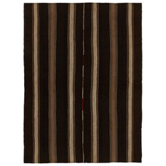Tappeto vintage turco Kilim a righe beige-marrone di Rug & Kilim