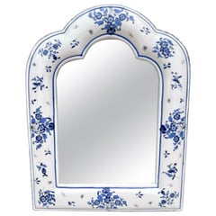 Espejo francés de loza azul y blanca Circa 1930