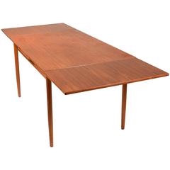 Danish Modern Draw-Leaf Extendable Dining Table