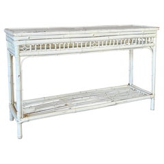 Vintage Coastal Brighton Pavilion Stil bemalt Bambus Konsolentisch