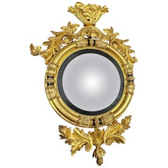 19. Jahrhundert Englisch Regency Giltwood konvex Spiegel
