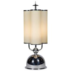 Glass Tube and Chrome Table Lamp by Fritz Breuheus, German, circa 1930 6