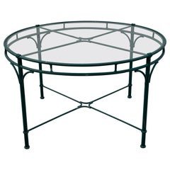 Brown Jordan “Florentine” 50 Inch Round Glass Patio Garden Table - Hunter Green
