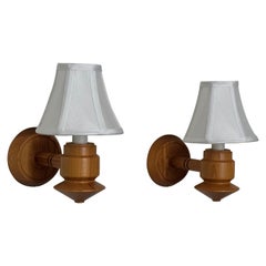 1970s Swedish Pine Wall Lights/ Sconces