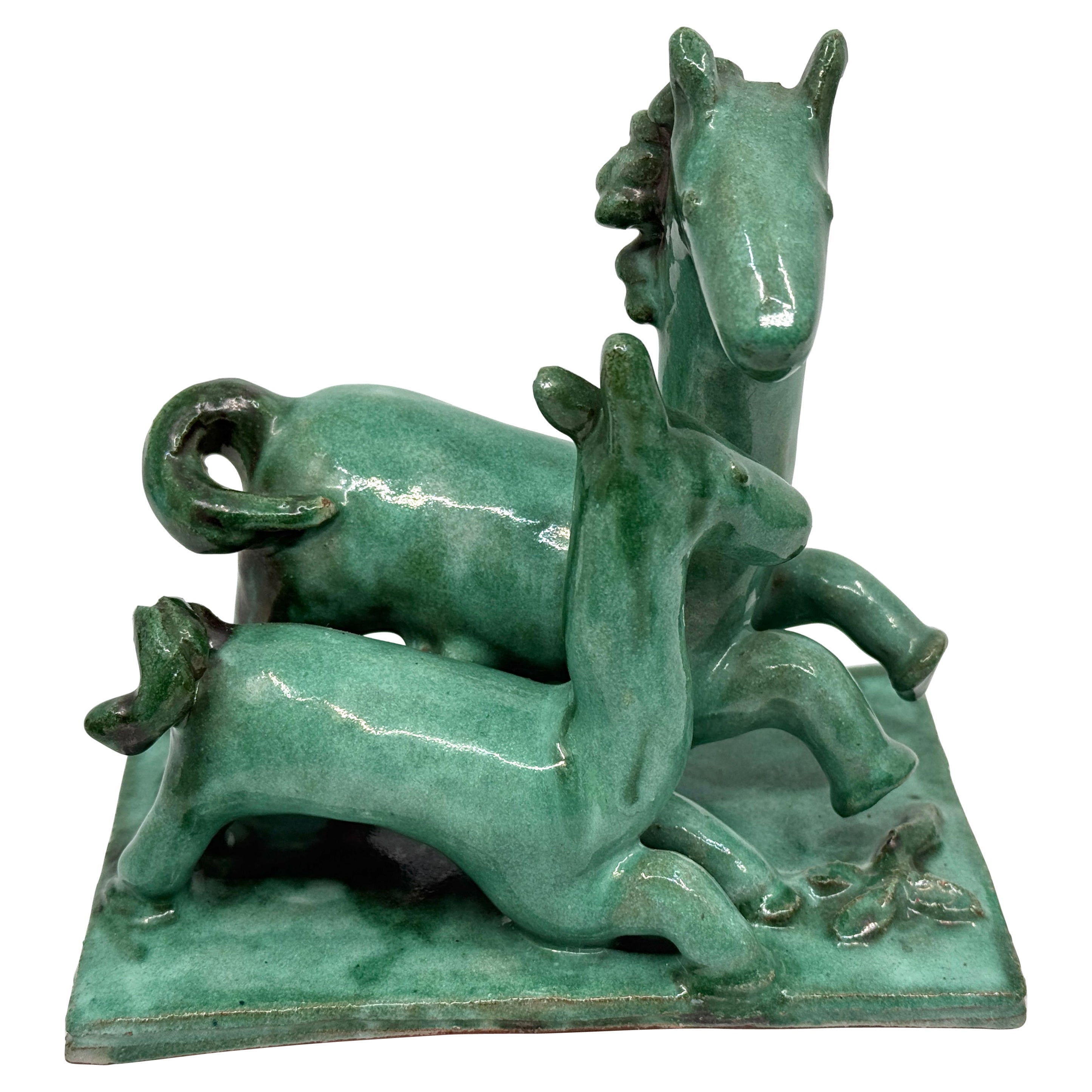 Kitty Rix for Wiener Werkstatte Ceramic Figues of Horses For Sale