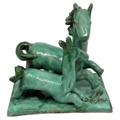 Kitty Rix per Wiener Werkstatte Figue di cavalli in ceramica