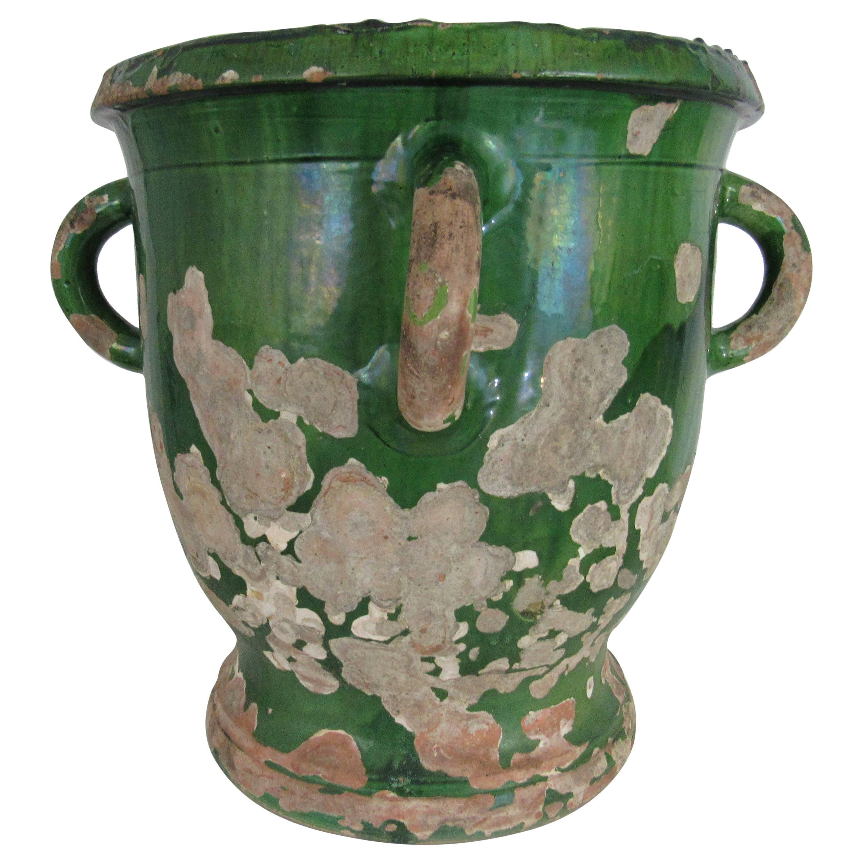 19th Century French Emerald Green Urn  For Sale