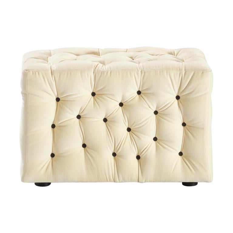 Sofá con reposabrazos de terciopelo La Michetta Brazo 73 Crema by Gaetano Pesce
